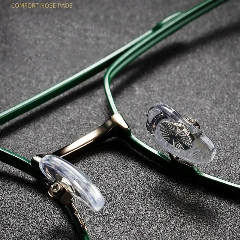 Men's Square Full Rim Titanium Double Bridge Prescription Glasses 47002 — view 10 | Rx Spectacle