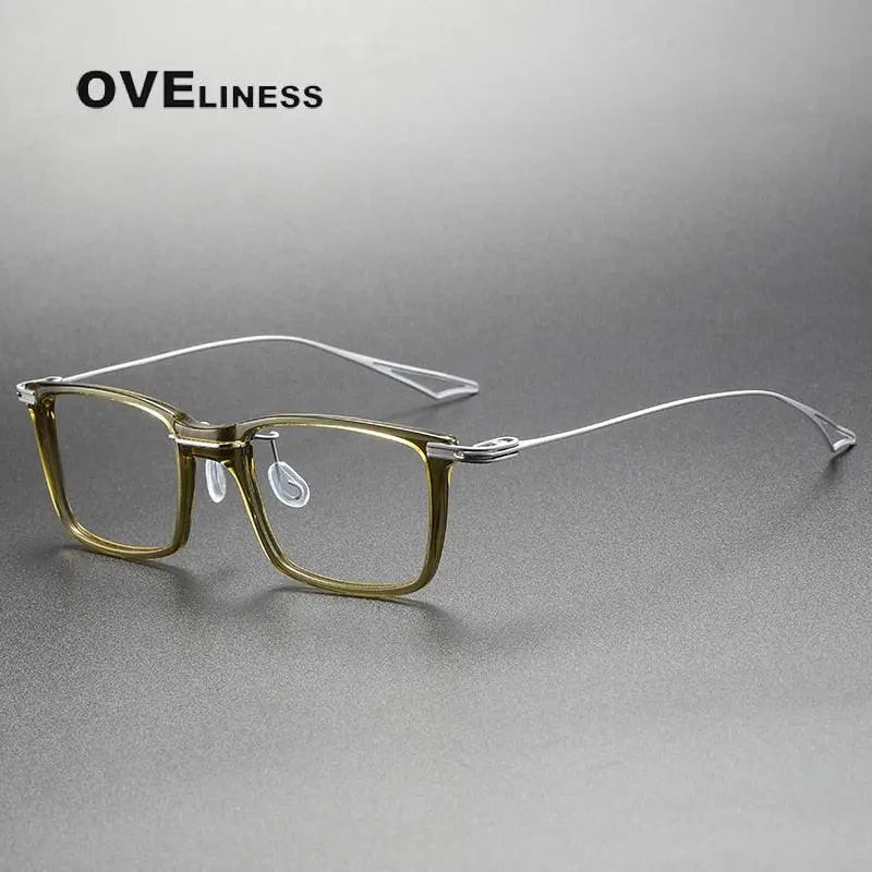 Unisex Square Full Rim Titanium Prescription Glasses — view 4 | Rx Spectacle