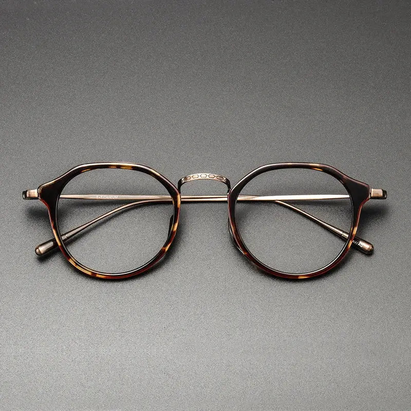 Unisex Round Full Rim Titanium Prescription Glasses 361113 — view 4 | Rx Spectacle