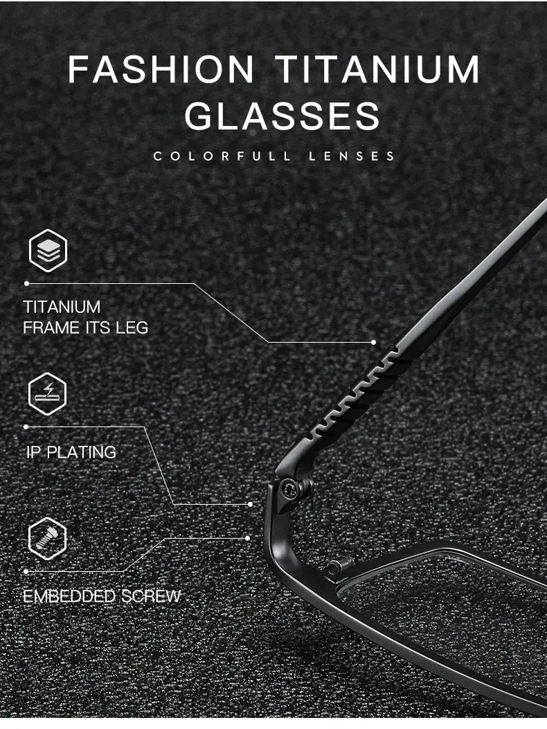 Men's Square Full Rim Titanium Prescription Glasses P8808 — view 11 | Rx Spectacle