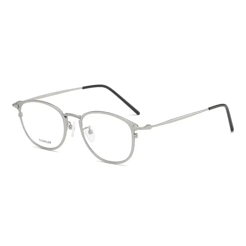 Unisex Round Full Rim Titanium Prescription Glasses J1073 — view 7 | Rx Spectacle