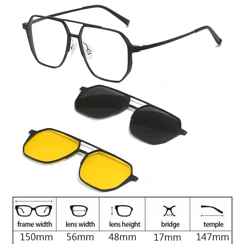 Men's Square Full Rim Titanium Prescription Glasses 275009 — view 8 | Rx Spectacle