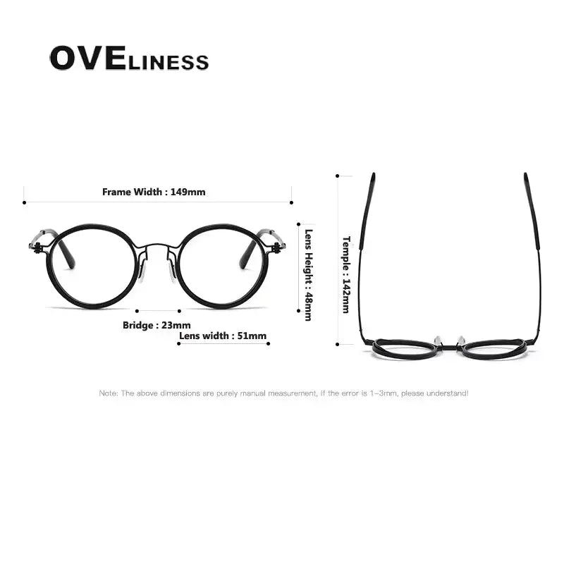 Unisex Round Full Rim Titanium Prescription Glasses 25860 — view 2 | Rx Spectacle