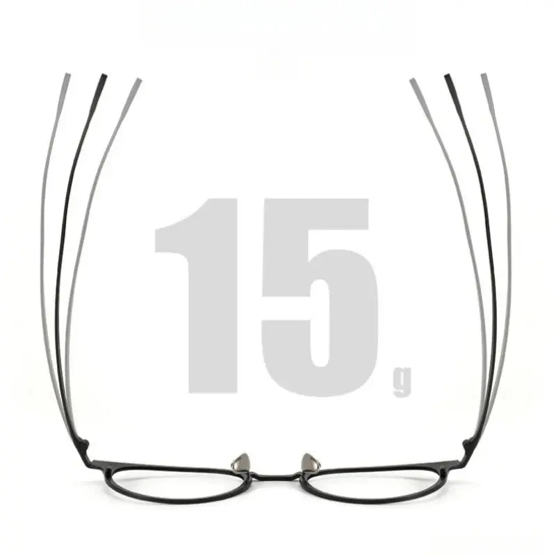 Unisex Round Full Rim Titanium Prescription Glasses Y0061 — view 5 | Rx Spectacle