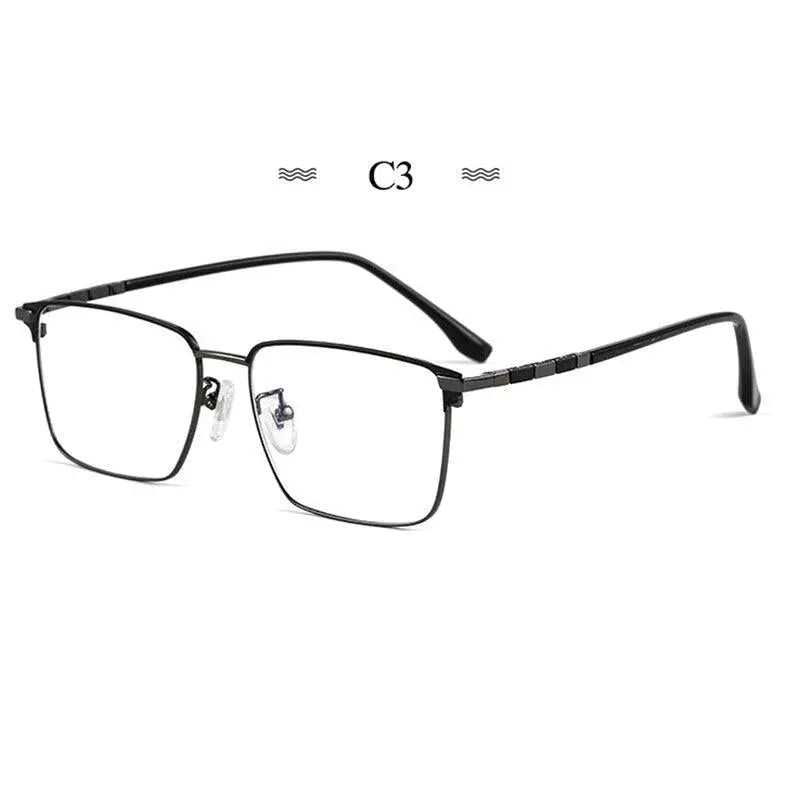 Men's Square Full Rim Titanium Prescription Glasses T8631t — view 8 | Rx Spectacle