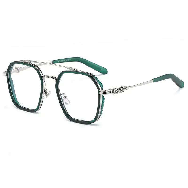 Men's Square Full Rim Titanium Prescription Glasses 55132 — view 6 | Rx Spectacle