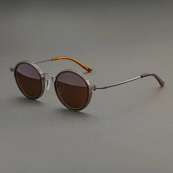 Men's Round Full Rim Titanium Prescription Glasses 45860 — view 3 | Rx Spectacle