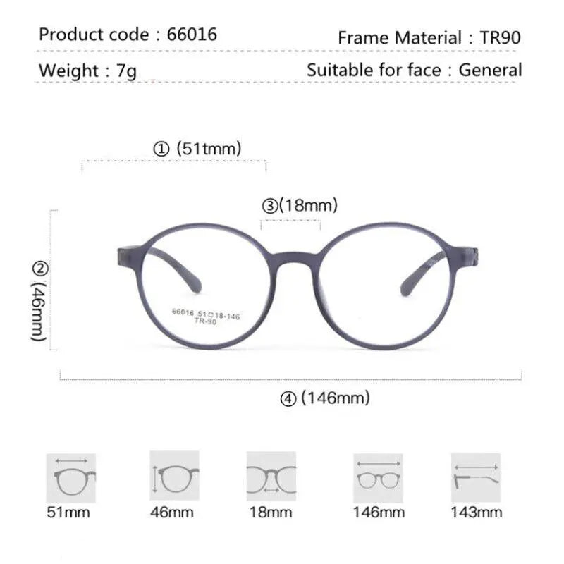 Unisex Round Full Rim Titanium Reading Glasses 66016 — view 9 | Rx Spectacle