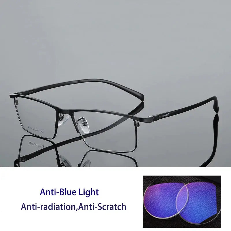 Unisex Browline Full Rim Titanium Prescription Glasses 254600 — view 4 | Rx Spectacle