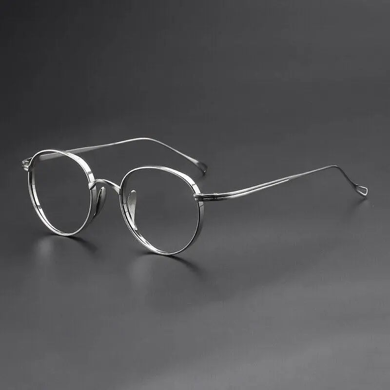 Unisex Round Full Rim Titanium Prescription Glasses 10518 — view 7 | Rx Spectacle