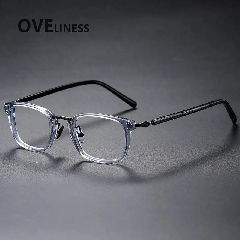 Women's Square Full Rim Titanium Prescription Glasses 81820 — view 4 | Rx Spectacle