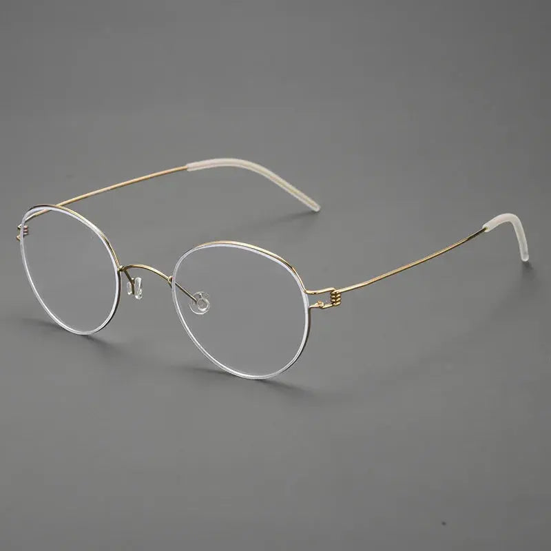 Women's Oval Full Rim Titanium Screwless Prescription Glasses 70178 — view 3 | Rx Spectacle