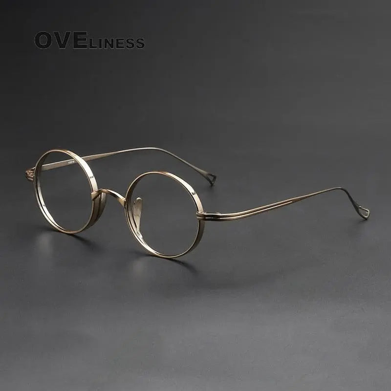 Unisex Round Full Rim Titanium Prescription Glasses 10518 — view 3 | Rx Spectacle