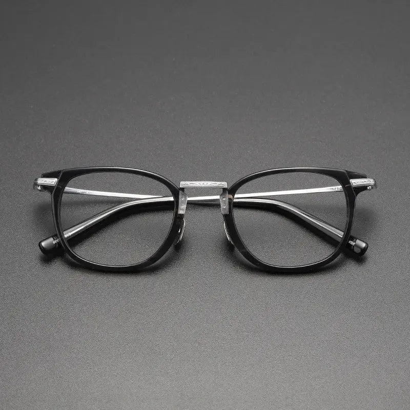 Unisex Square Full Rim Titanium Prescription Glasses G817 — view 10 | Rx Spectacle