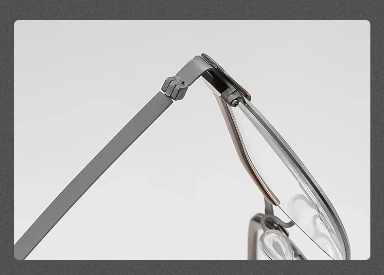Unisex Browline Full Rim Titanium Prescription Glasses 2606 — view 14 | Rx Spectacle