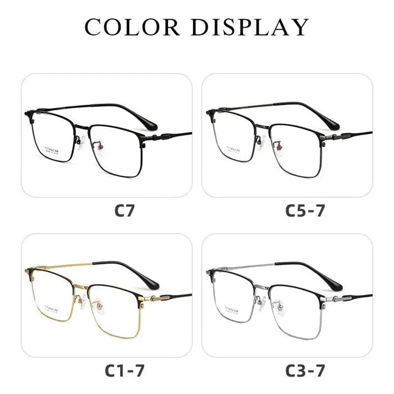 Men's Square Semi-Rimless Titanium Prescription Glasses Bv9002 — view 7 | Rx Spectacle