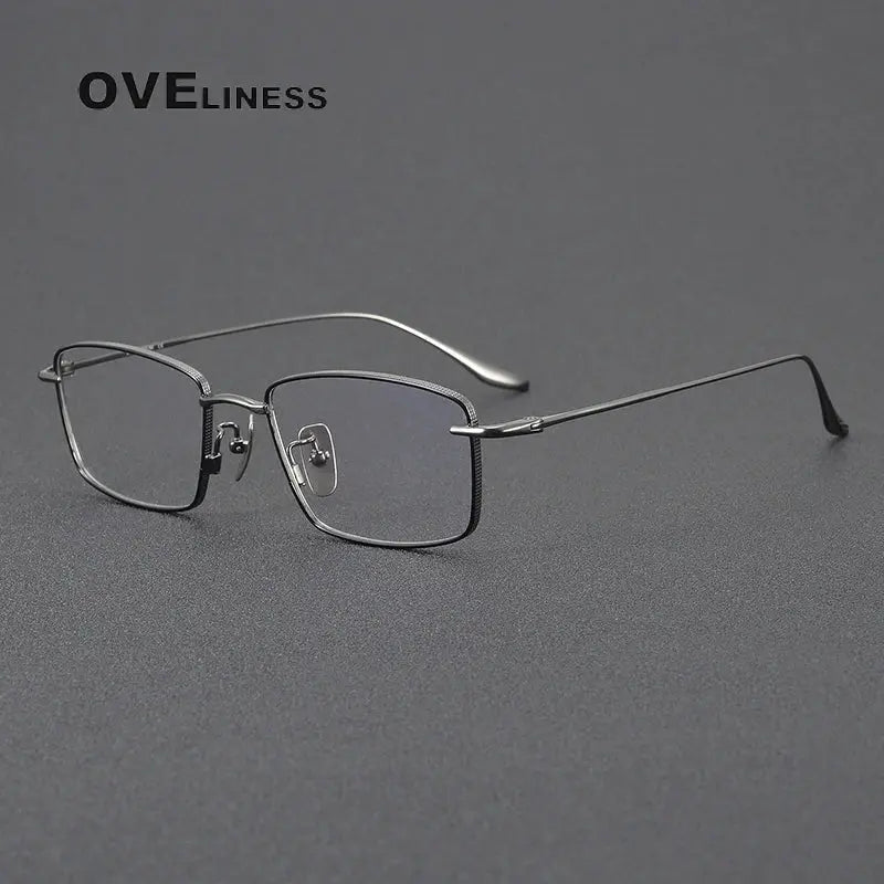 Unisex Polygon Full Rim Titanium Prescription Glasses 369175 — view 3 | Rx Spectacle