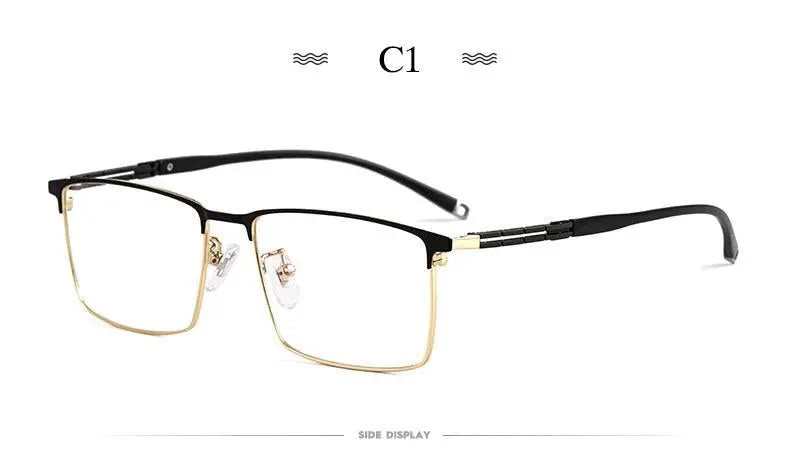 Men's Square Full Rim Titanium Prescription Glasses T8607t — view 11 | Rx Spectacle