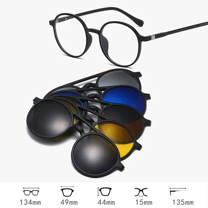 Unisex Square Full Rim Acetate Clip-On Prescription Glasses 515670 — view 8 | Rx Spectacle