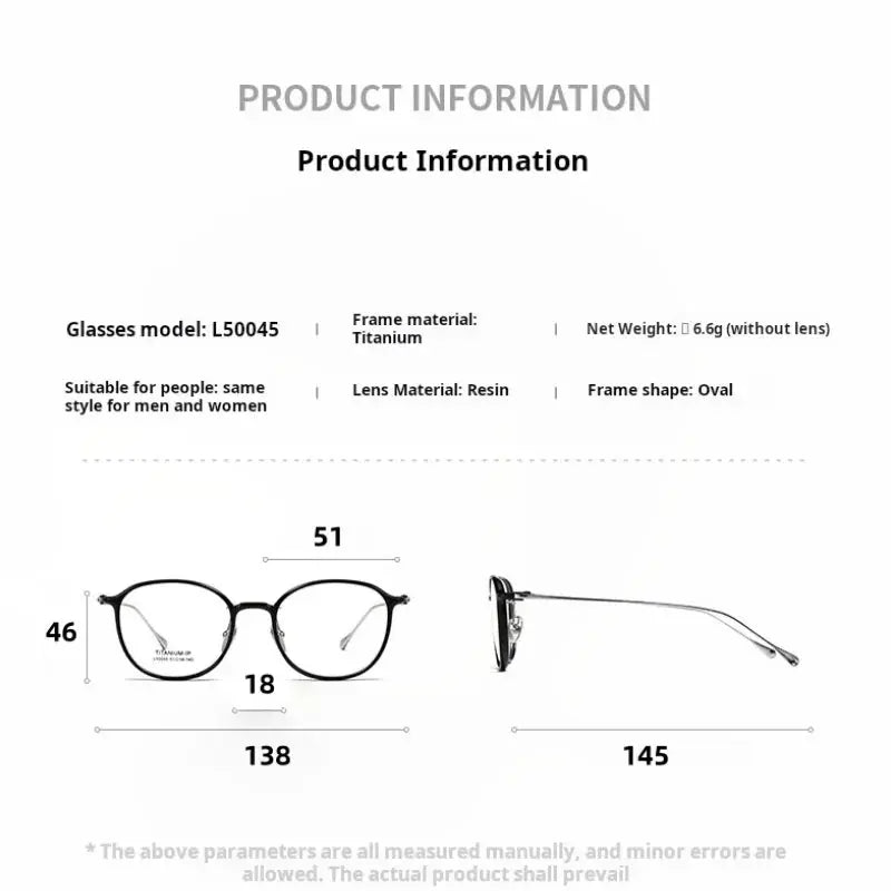 Women's Square Full Rim Titanium Prescription Glasses 50045 — view 2 | Rx Spectacle