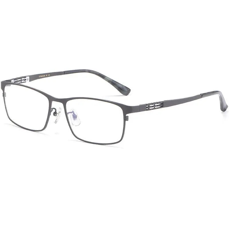 Men's Square Full Rim Titanium Prescription Glasses HT0205 — view 3 | Rx Spectacle