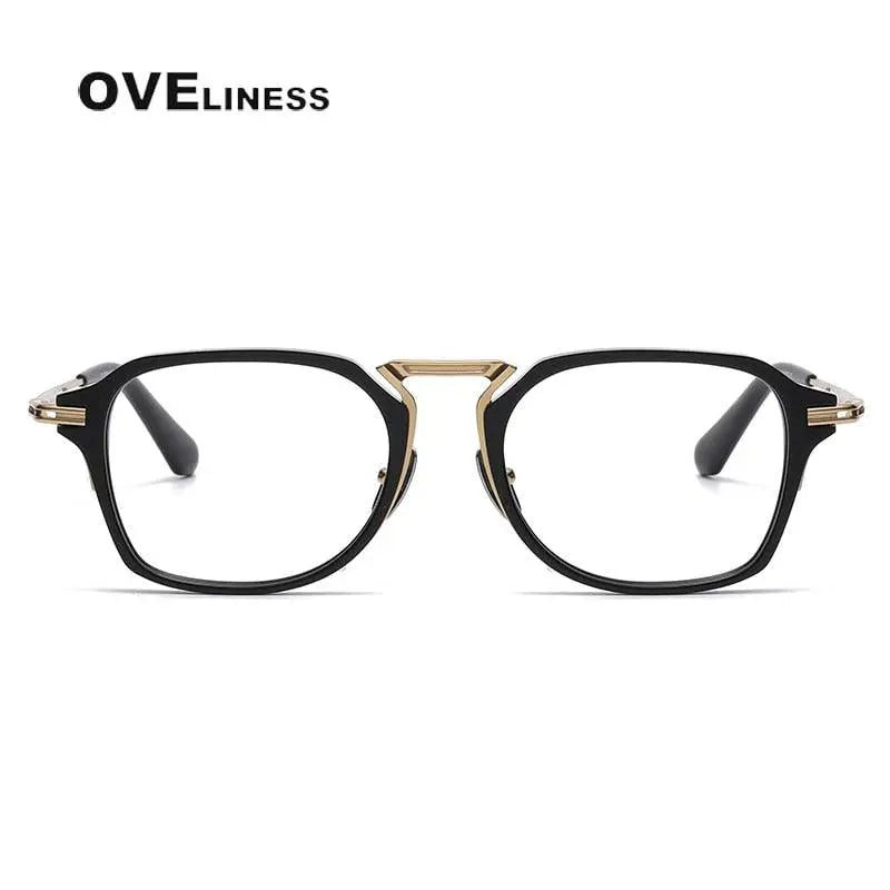 Unisex Square Full Rim Titanium Prescription Glasses Dtx413 — view 8 | Rx Spectacle