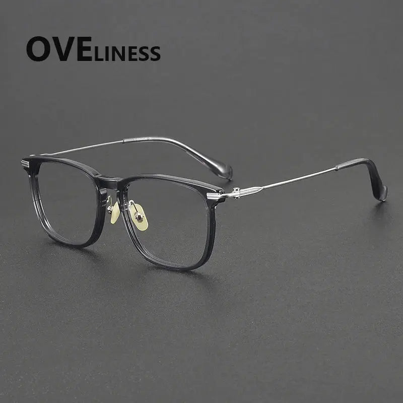 Unisex Square Full Rim Titanium Oversized Prescription Glasses 90003 — view 8 | Rx Spectacle