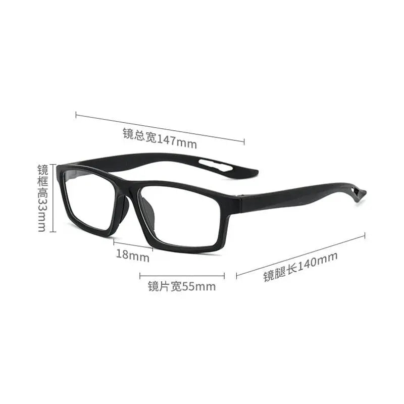 Unisex Square Full Rim TR90 Sports Glasses 1219 — view 8 | Rx Spectacle