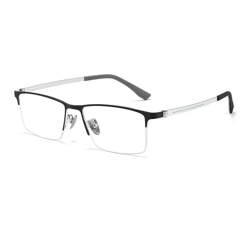 Unisex Square Semi-Rimless Titanium Prescription Glasses 23156 — view 4 | Rx Spectacle