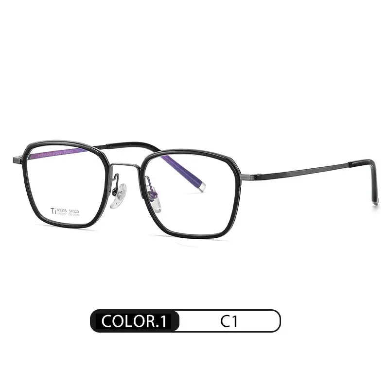 Unisex Polygon Full Rim Titanium Prescription Glasses 72325 — view 5 | Rx Spectacle