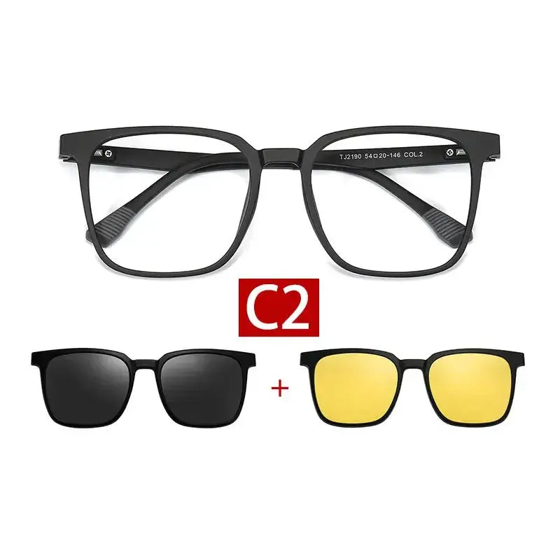 Men's Square Full Rim Acetate Clip-On Prescription Glasses 219000 — view 4 | Rx Spectacle