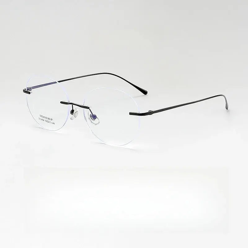 Unisex Round Rimless Titanium Prescription Glasses 231604Wk — view 4 | Rx Spectacle