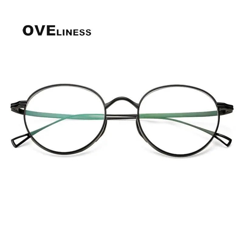 Unisex Round Full Rim Titanium Prescription Glasses 10518 — view 9 | Rx Spectacle