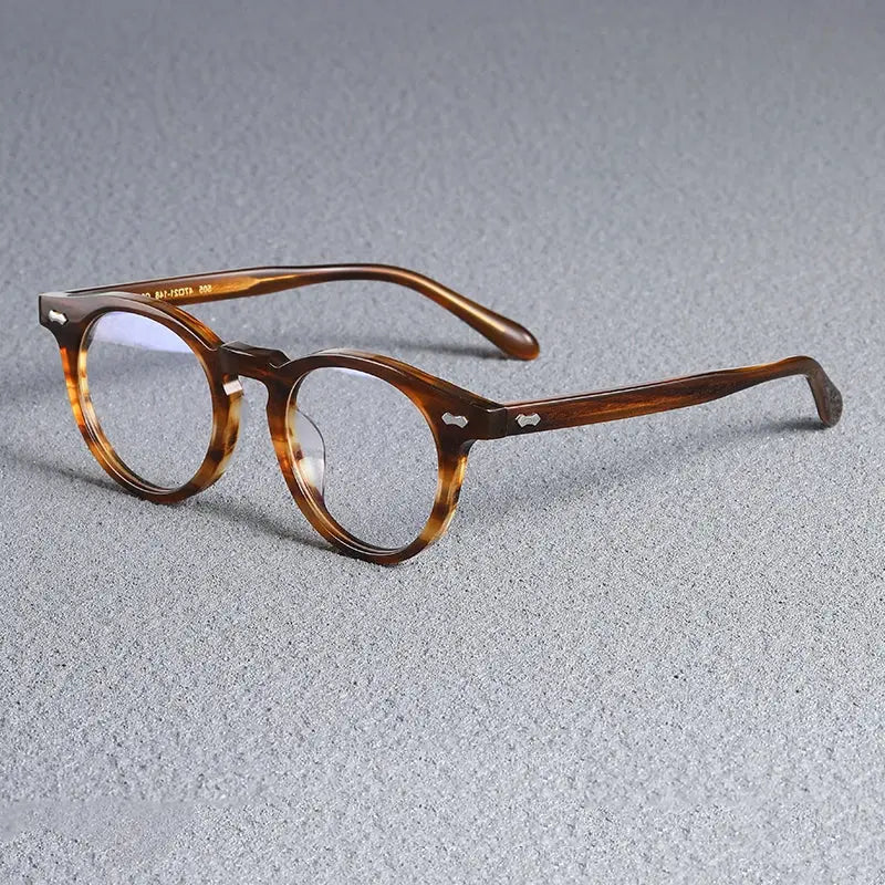 Unisex Round Full Rim Acetate Prescription Glasses Sh505 — view 2 | Rx Spectacle