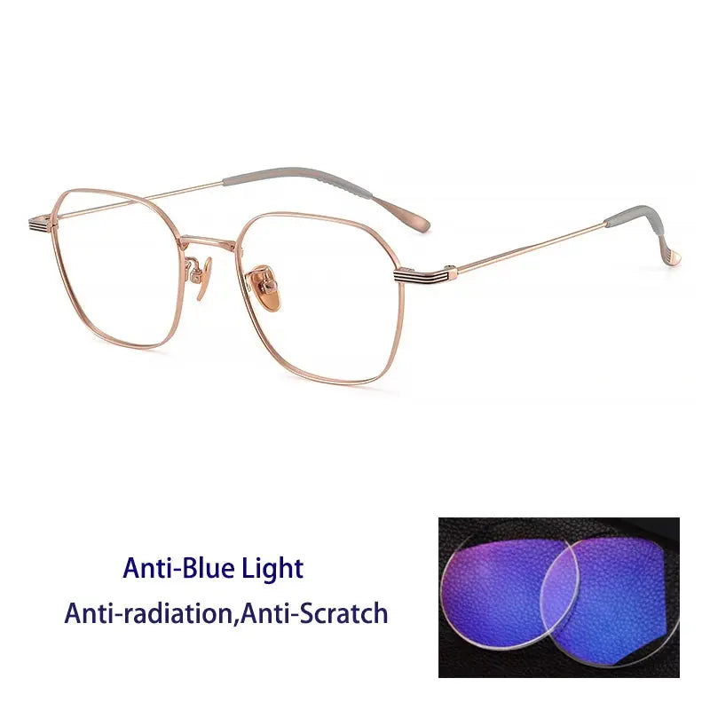 Women's Square Full Rim Titanium Prescription Glasses 214900 — view 9 | Rx Spectacle