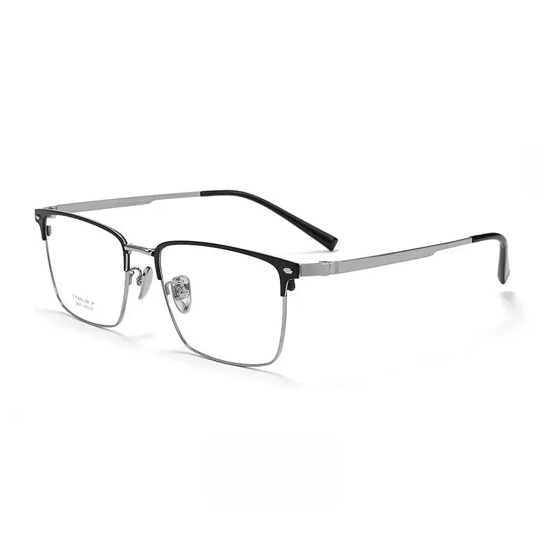 Men's Square Full Rim Titanium Oversized Prescription Glasses 260117 — view 4 | Rx Spectacle