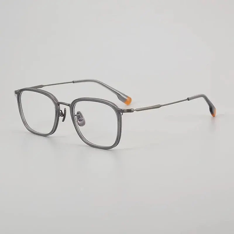 Men's Square Full Rim Titanium Prescription Glasses 366808 — view 4 | Rx Spectacle