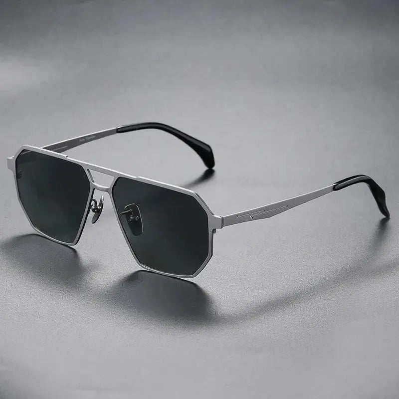 Unisex Oval Full Rim Titanium Double Bridge Prescription Glasses 350001 — view 4 | Rx Spectacle