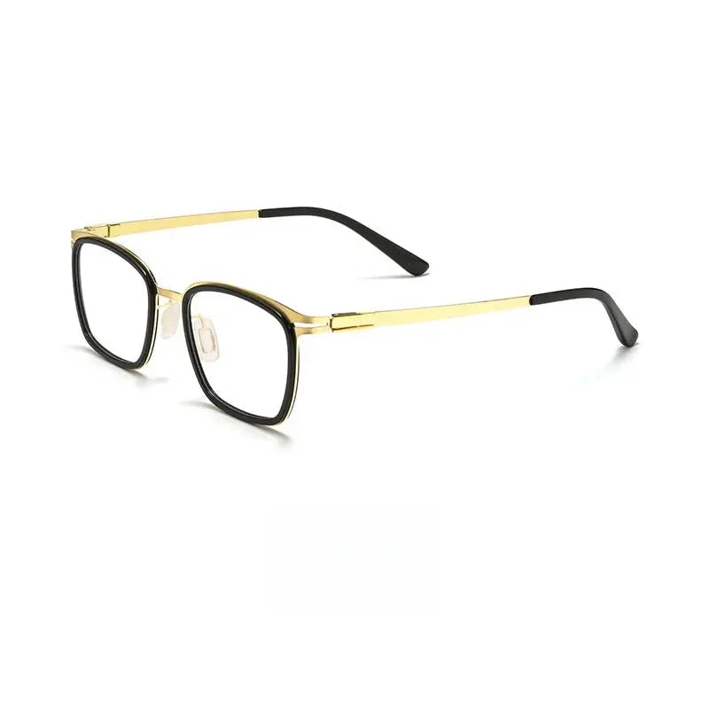 Unisex Square Full Rim Titanium Prescription Glasses Y7910 — view 9 | Rx Spectacle