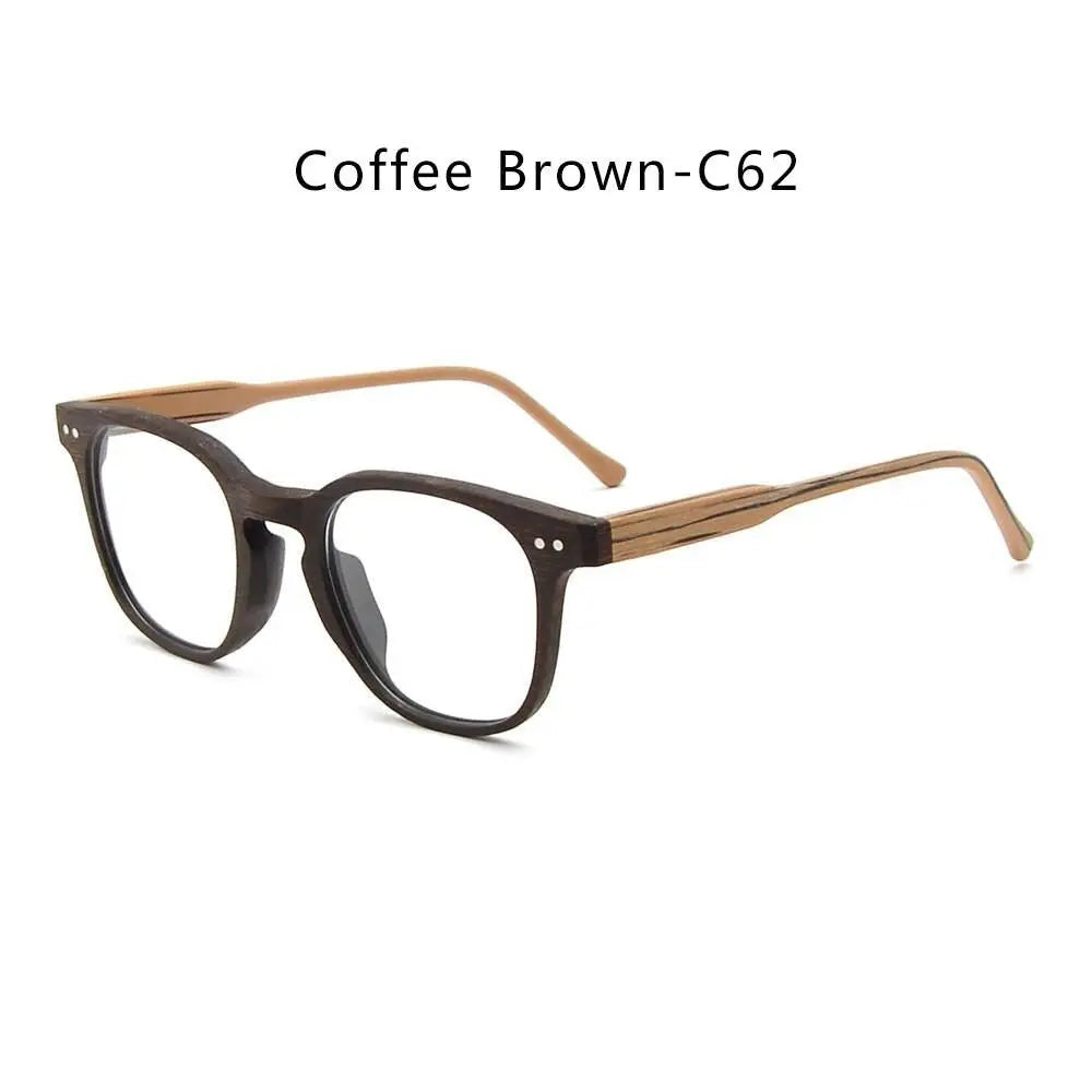 Men's Square Full Rim Wood Prescription Glasses M9205 — view 4 | Rx Spectacle