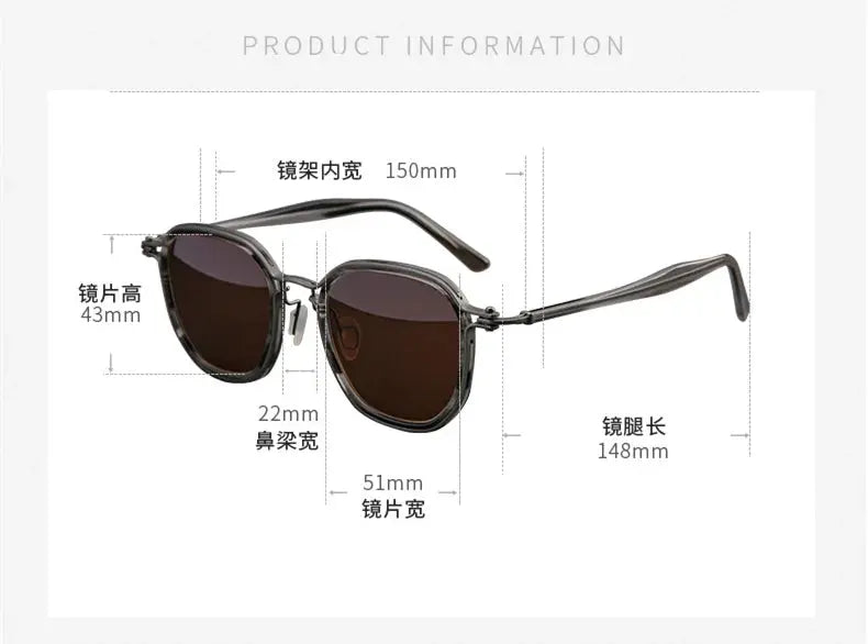 Men's Square Full Rim Titanium Oversized Prescription Glasses 58654 — view 2 | Rx Spectacle