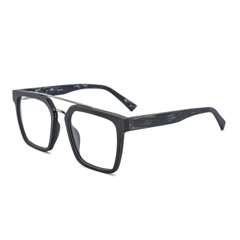 Unisex Square Full Rim Titanium Double Bridge Prescription Glasses 700600 — view 4 | Rx Spectacle