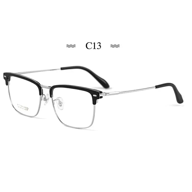 Men's Square Full Rim Titanium Prescription Glasses 232044 — view 7 | Rx Spectacle