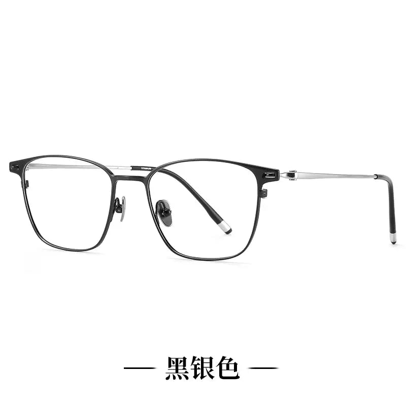 Unisex Square Full Rim Titanium Prescription Glasses 81504 — view 4 | Rx Spectacle
