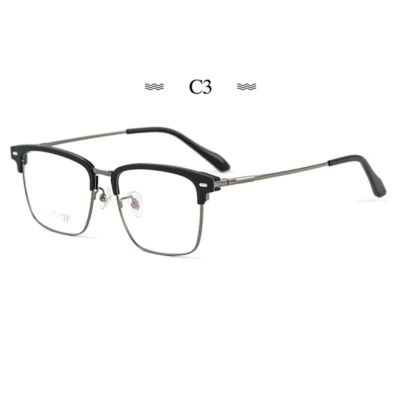 Men's Square Full Rim Titanium Prescription Glasses 231947 — view 5 | Rx Spectacle