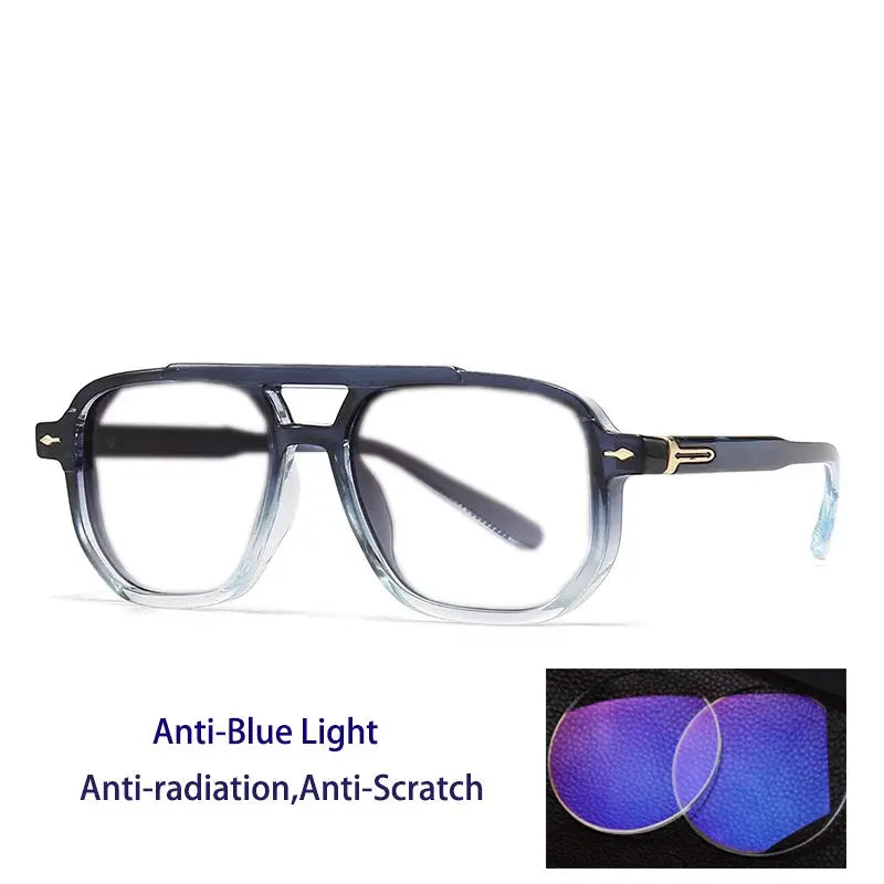 Unisex Square Full Rim TR90 Double Bridge Reading Glasses 60904 — view 6 | Rx Spectacle