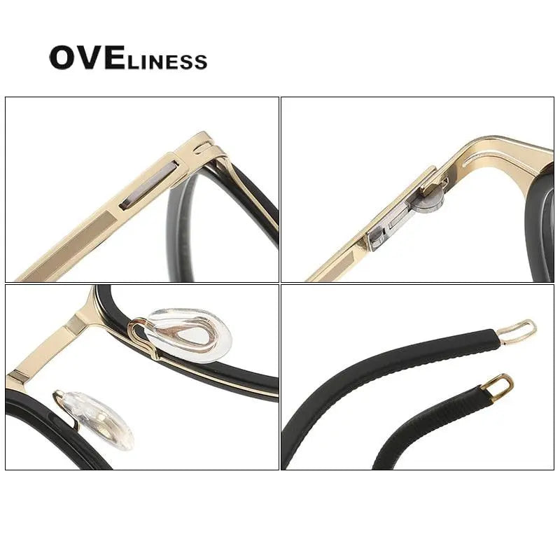 Unisex Square Full Rim Titanium Screwless Prescription Glasses 8202315 — view 9 | Rx Spectacle