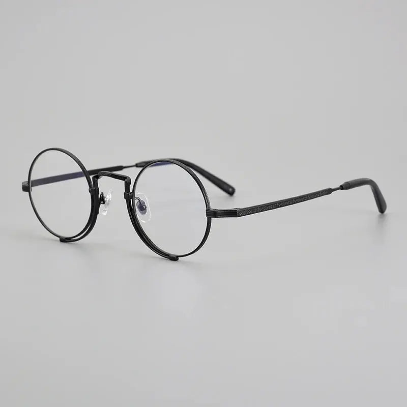 Unisex Round Full Rim Titanium Prescription Glasses 395919 — view 4 | Rx Spectacle