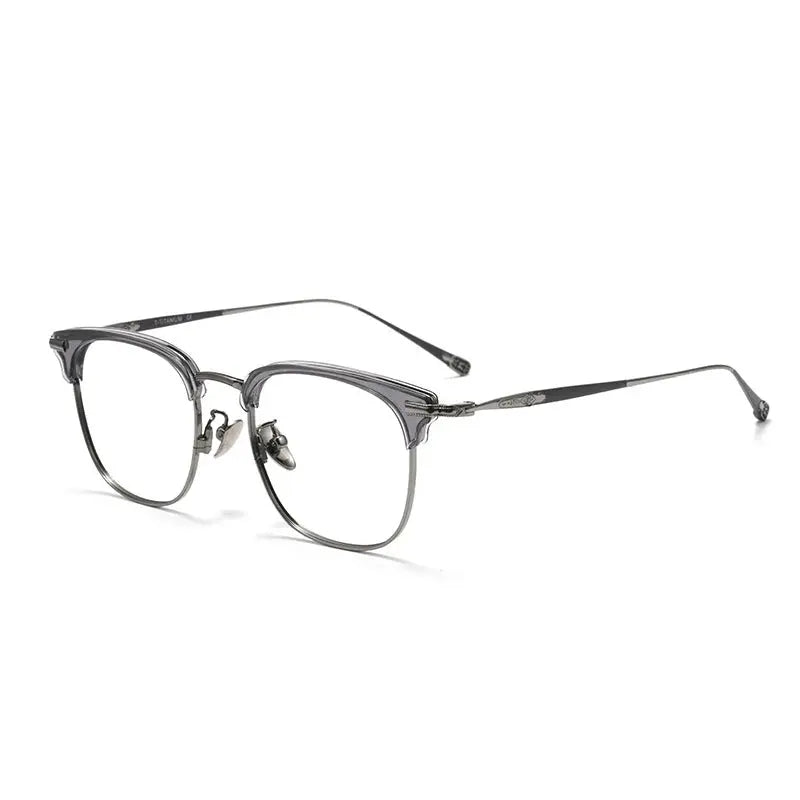 Unisex Square Full Rim Titanium Prescription Glasses 380901 — view 4 | Rx Spectacle