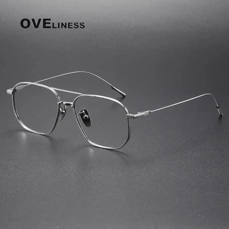 Women's Oval Full Rim Titanium Double Bridge Prescription Glasses 369133 — view 5 | Rx Spectacle